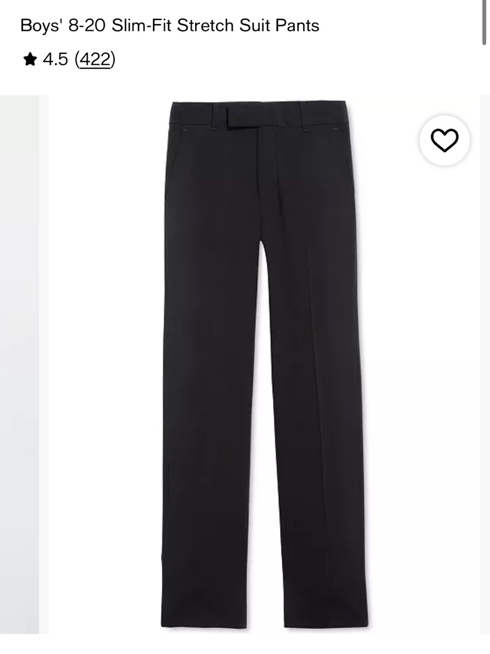 Calvin Klein Boys' Black Slim-Fit Stretch Suit Pants